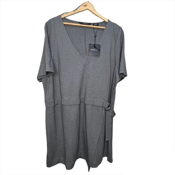 SIZE  3x Addition Elle Michel Studio Grey Short Sleeve Dress - Picture 1 of 6